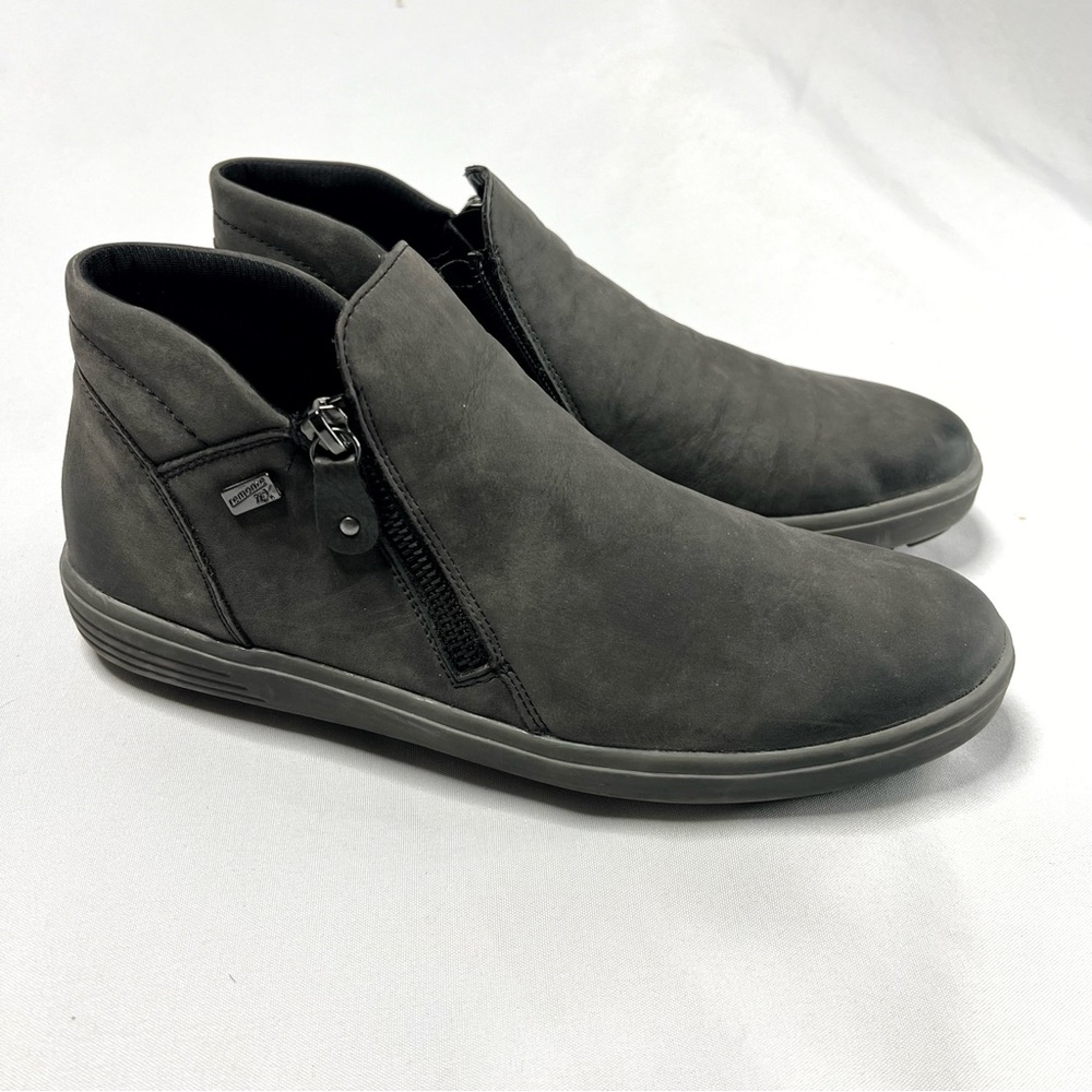 Remonte Softfoam Nubuck Leather Grey Flat Ankle Boots Shoes Size 41